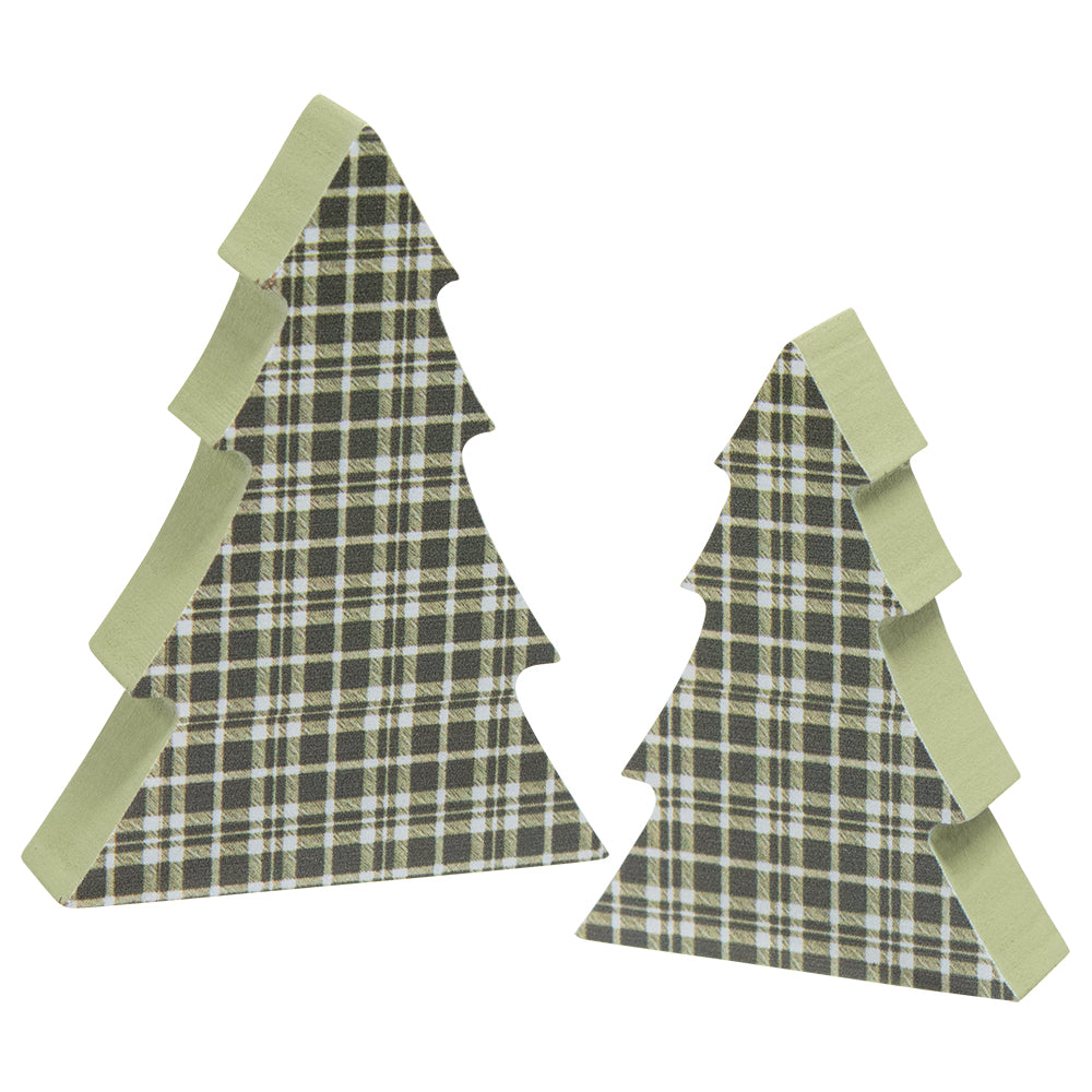 Green Plaid Chunky Trees