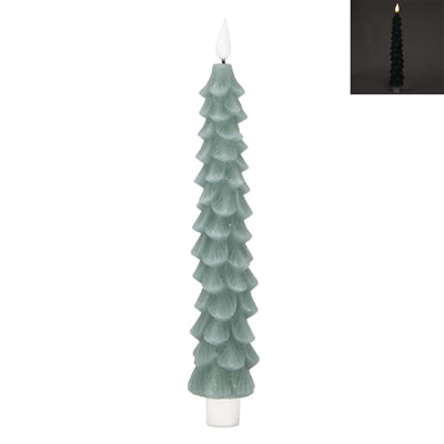 Green Christmas Tree LED Taper Candle