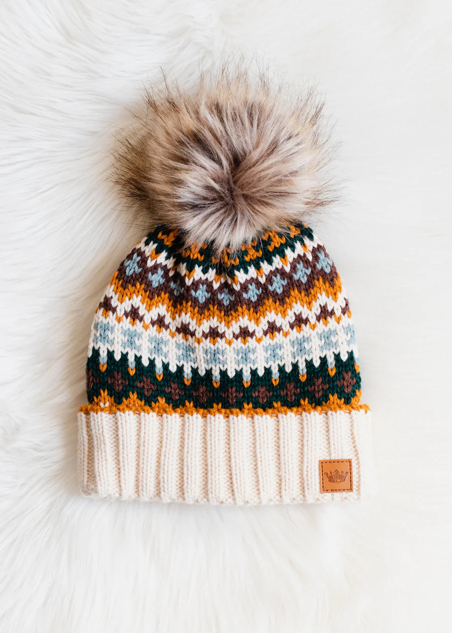 Earth Tones POM Beanie Hat