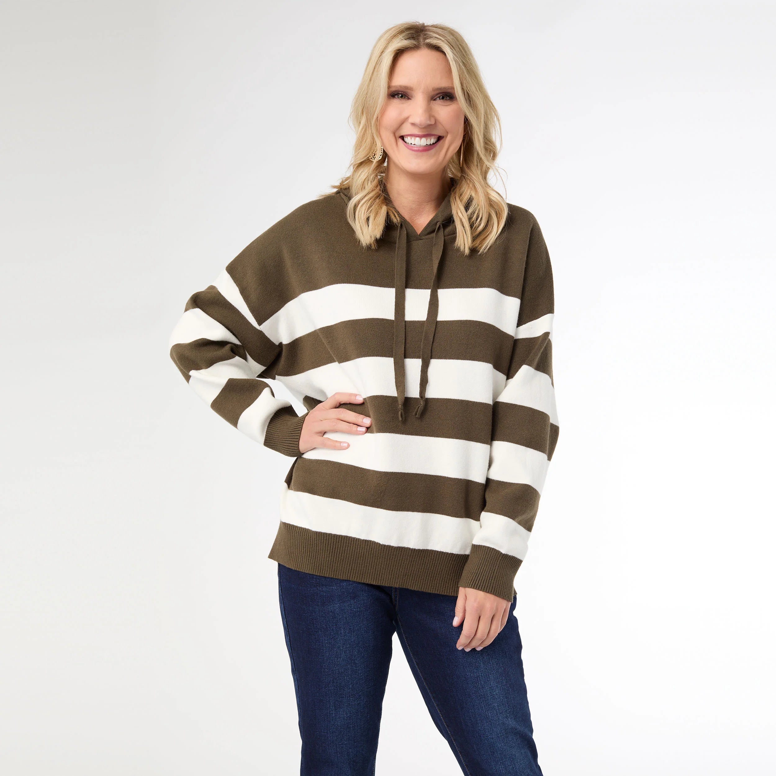 Heavenly-Luxe Stripe Pullover with Hood
