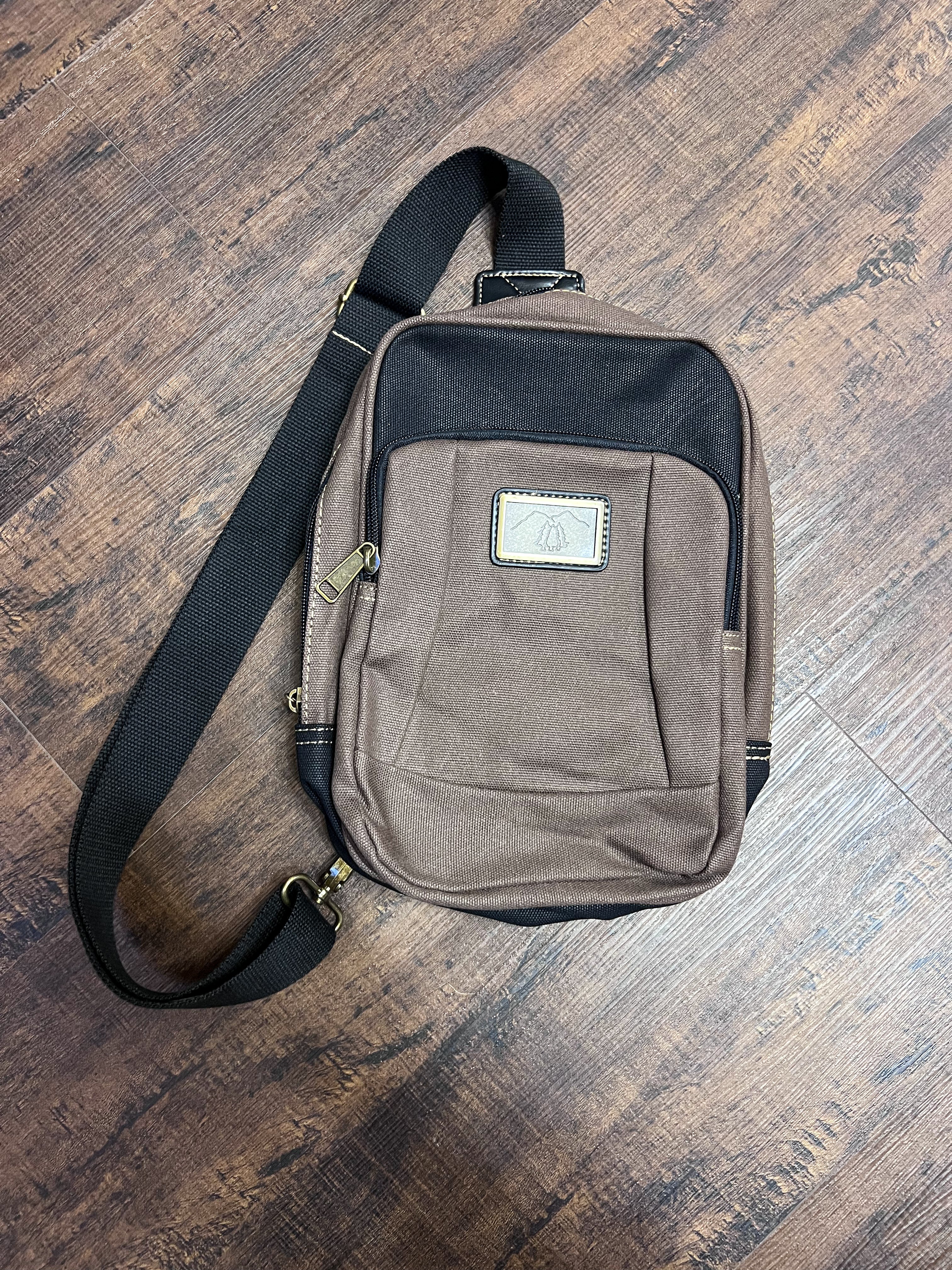 Chocolate Brown Canvas Sling Bag