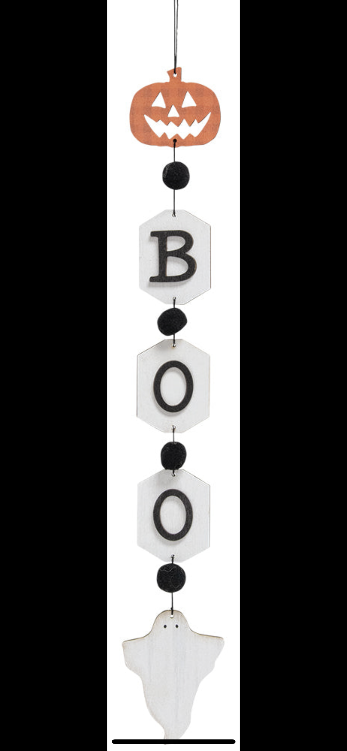 Boo Pumpkin & Ghost Wooden Tag Garland