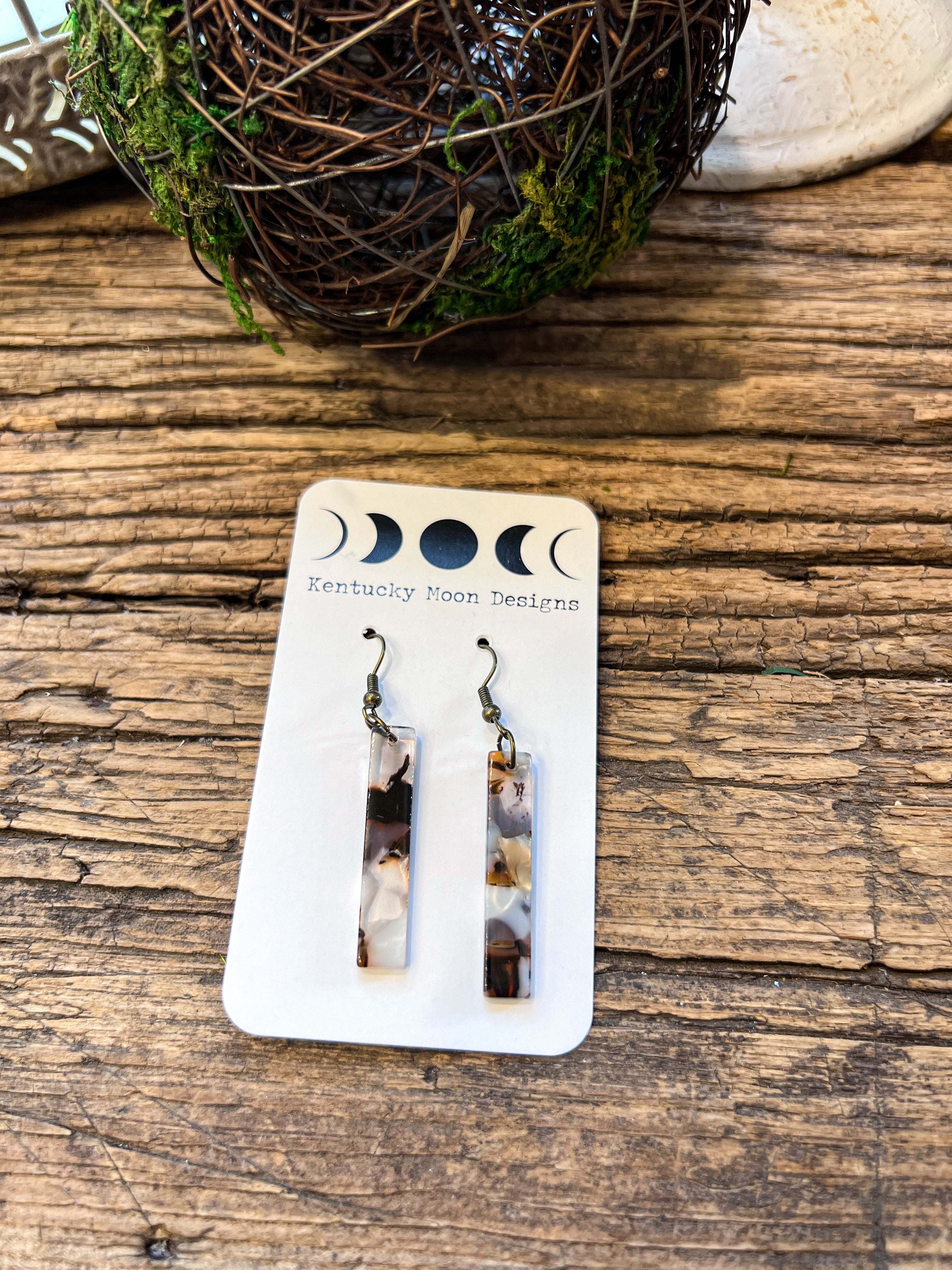 Tortoise Boho Resin Earrings