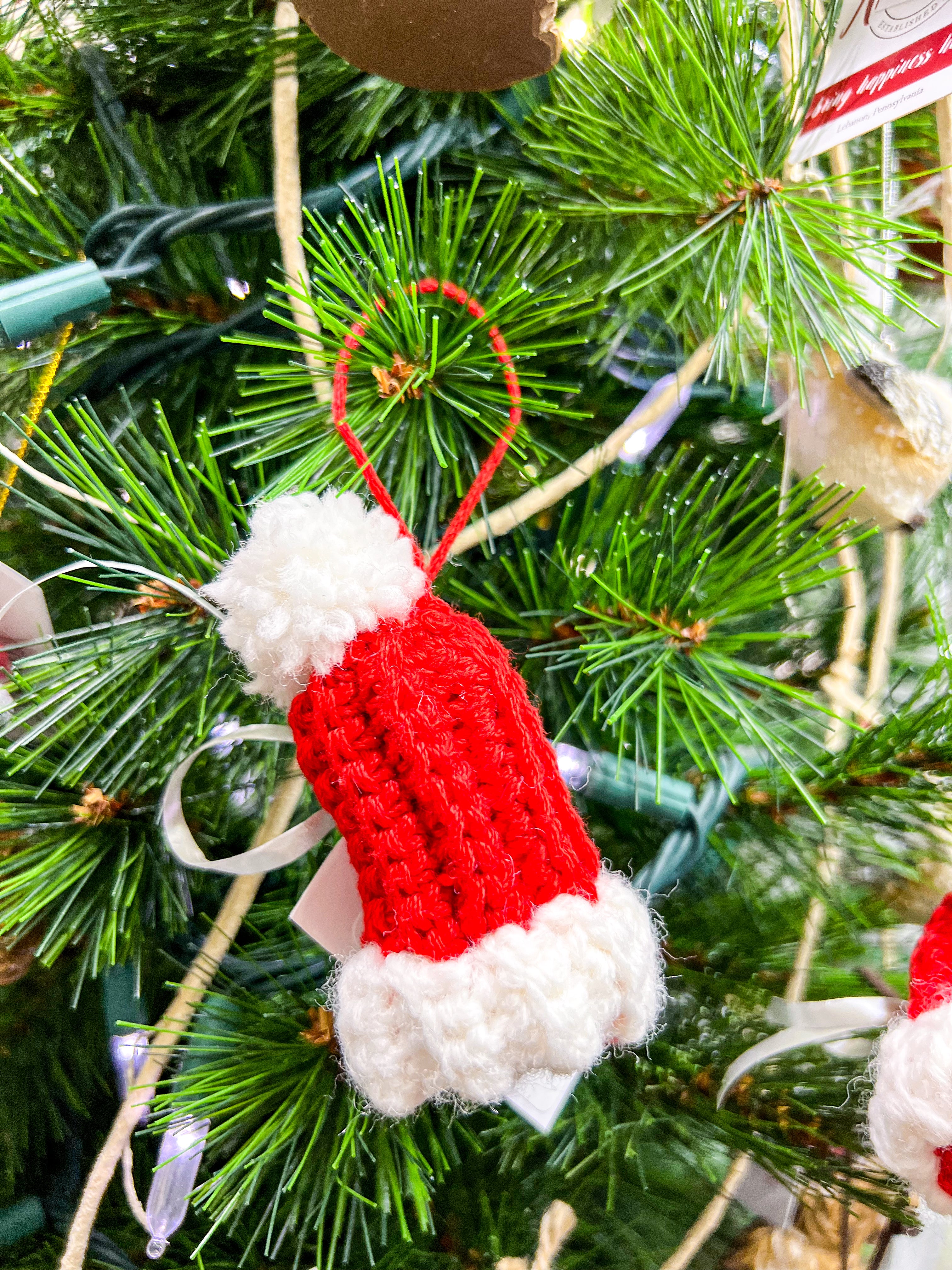 Hand Crochet Santa Hat Ornament