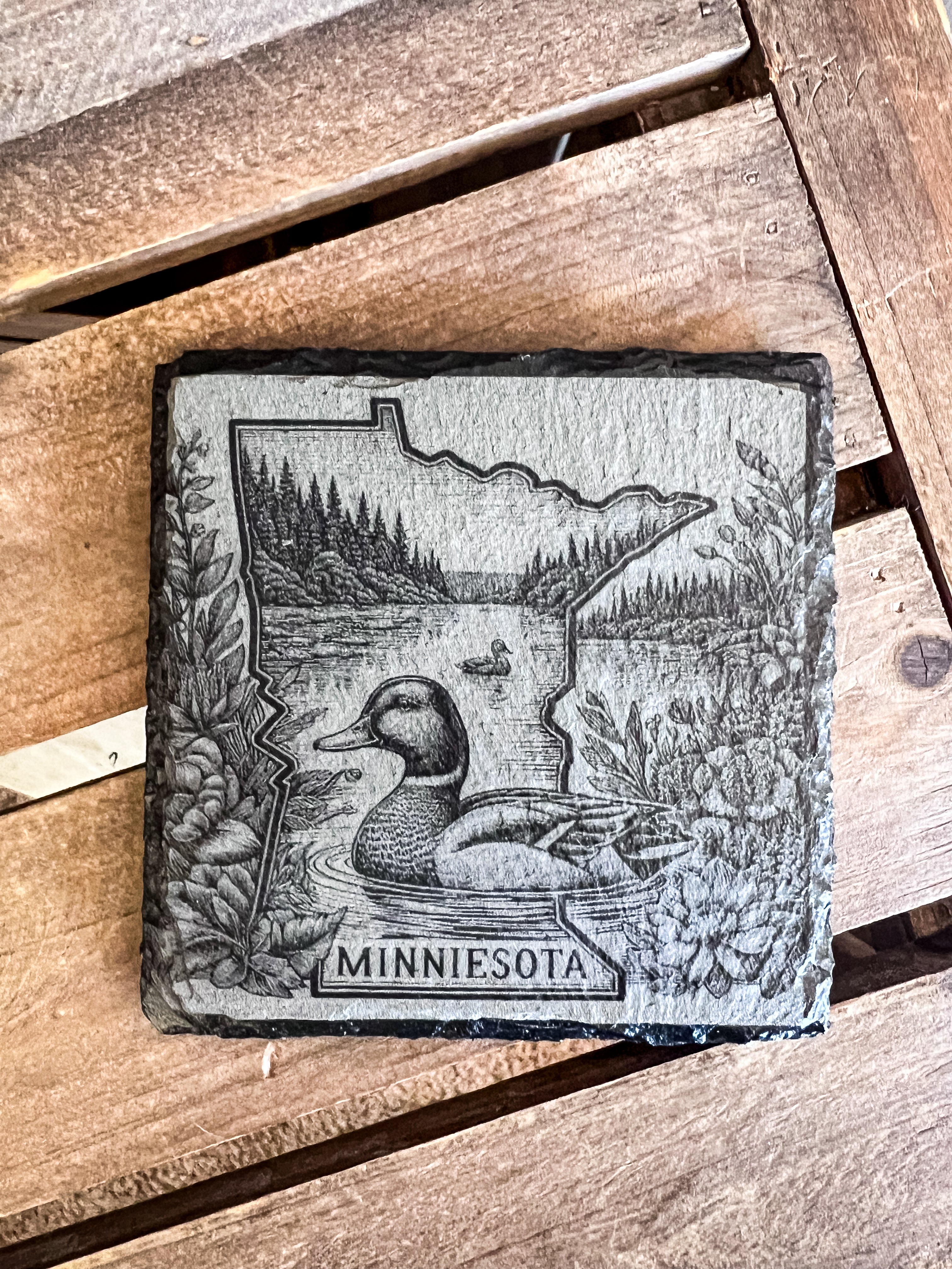 Minnesota Duck Engraved Coaster