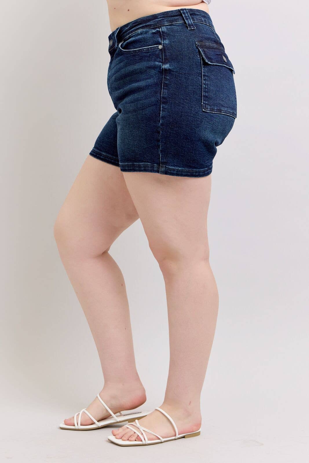 Becky Back Flap High Waisted Judy Blue Shorts