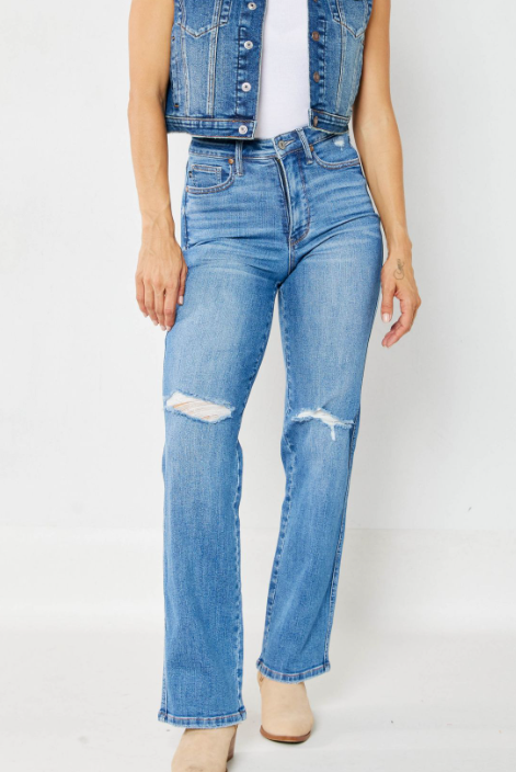 Distressed High Rise Boot Cut Judy Blue Jean