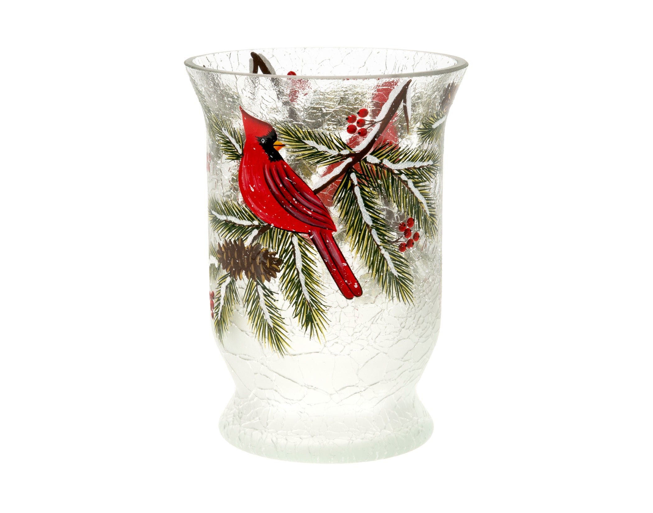 Fluted Candle Glass Cardinal