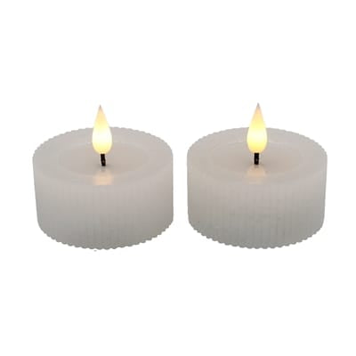 Short Ridged White Votive LED Candles
