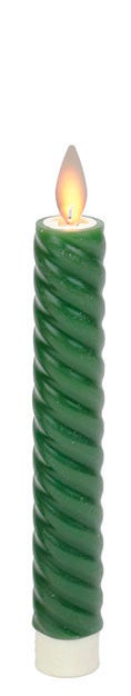 Green LED Spiral Taper Candles