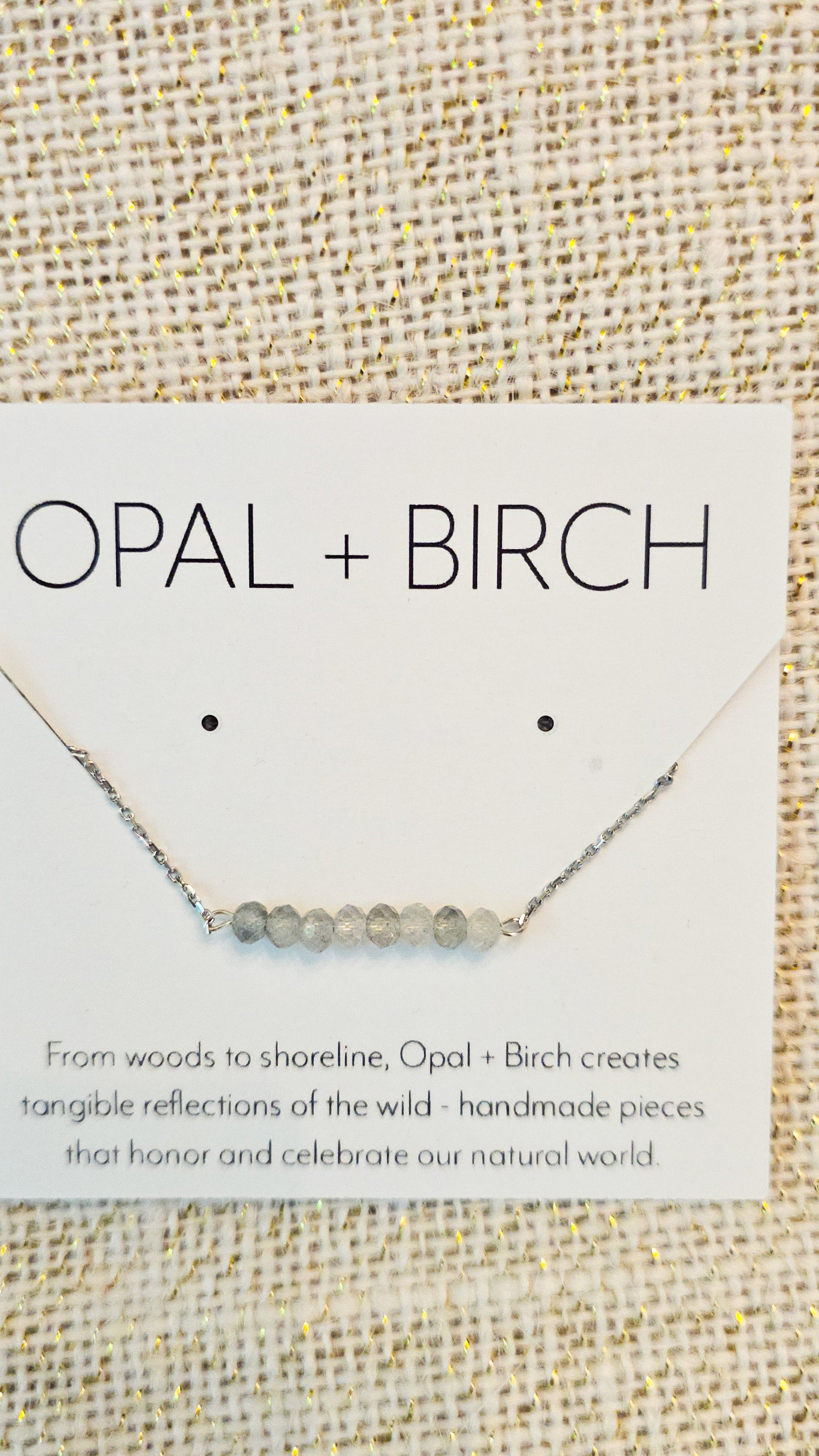 Labradorite Bead Necklace on Sterling Silver Chain