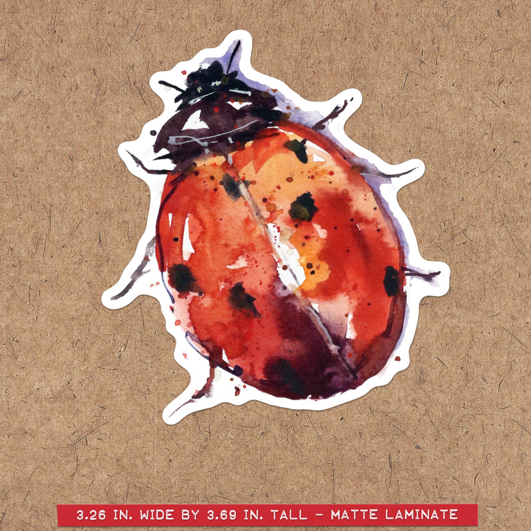 Ladybug Watercolor Sticker