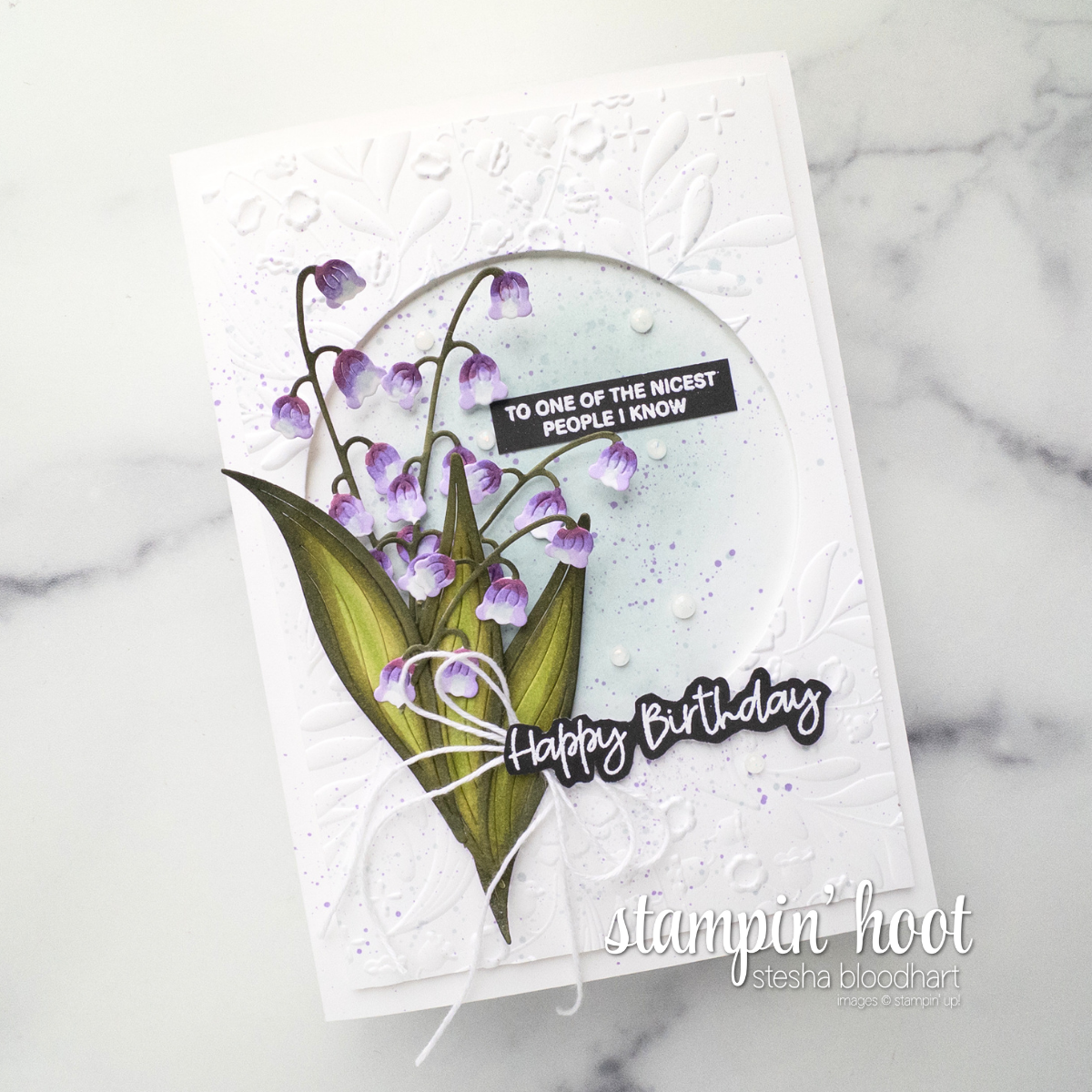 Lily of the Valley Handmade Birthday Card