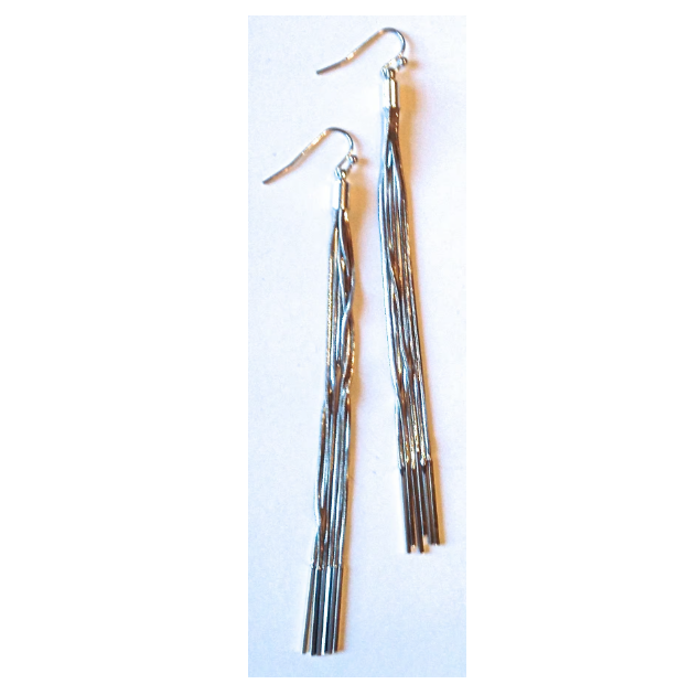 Liquid Silver Chain Tassel Earring