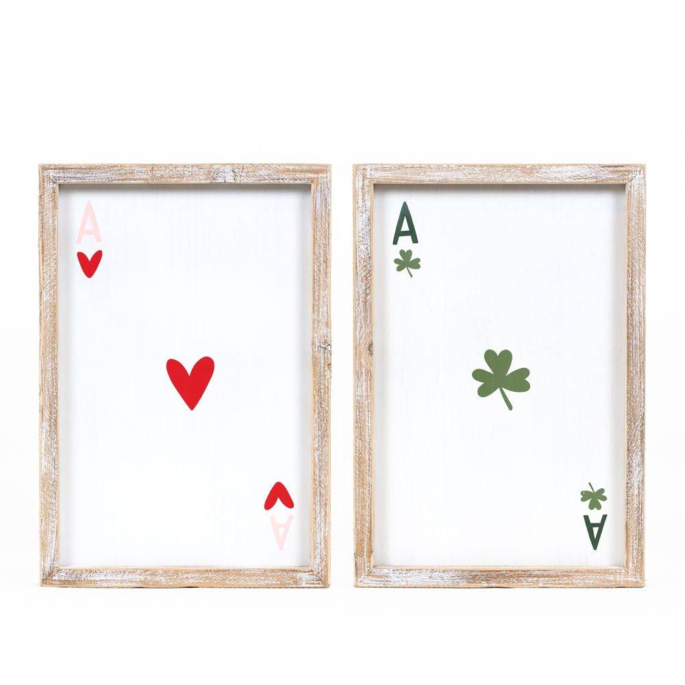 Lucky In Love Reversible Wood Frame Sign