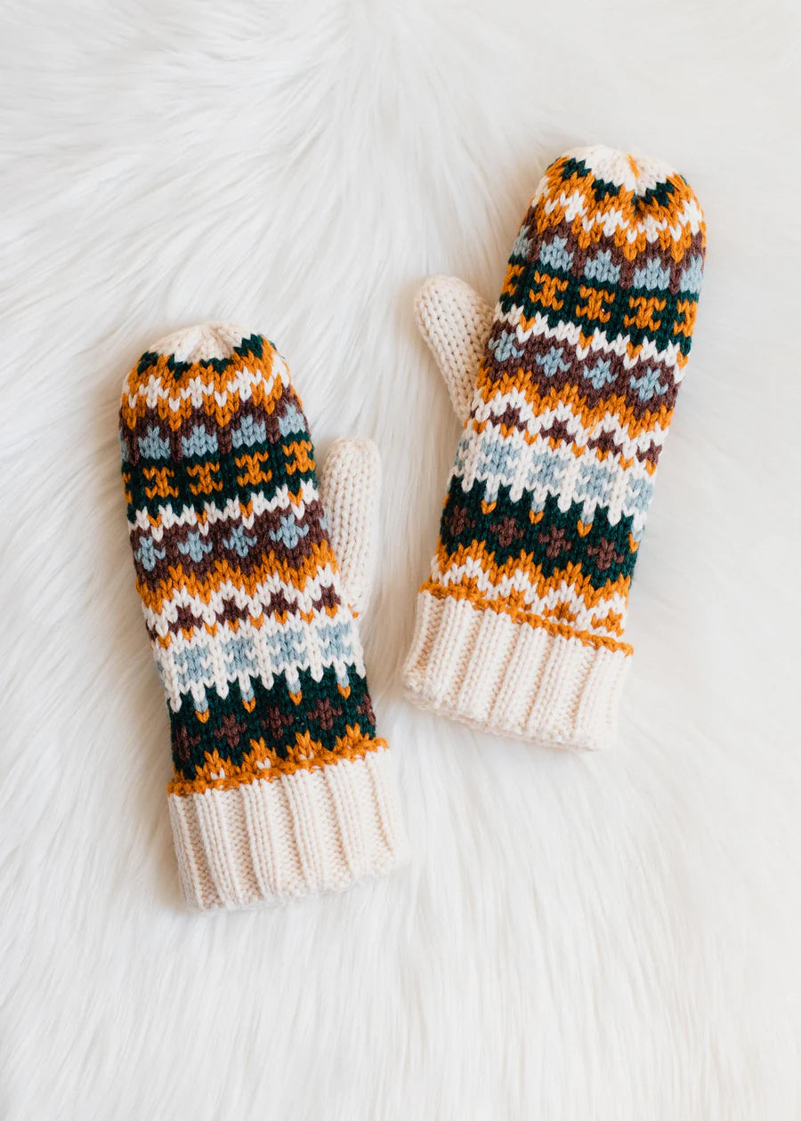 Earth Tones Knit Mittens