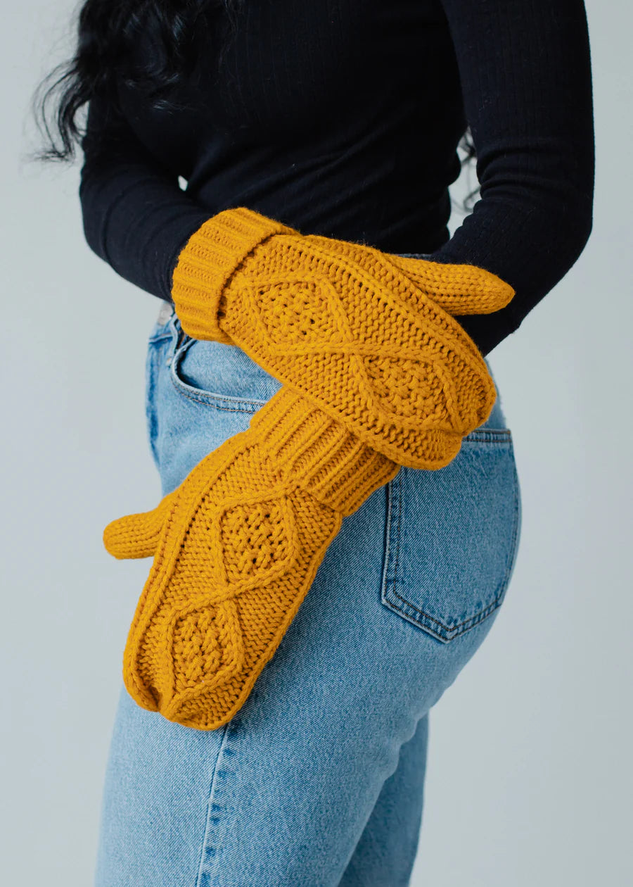 Gold Knit Mittens