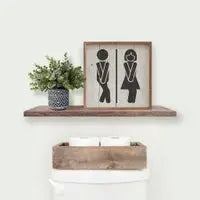 Bathroom Icon Wood Sign