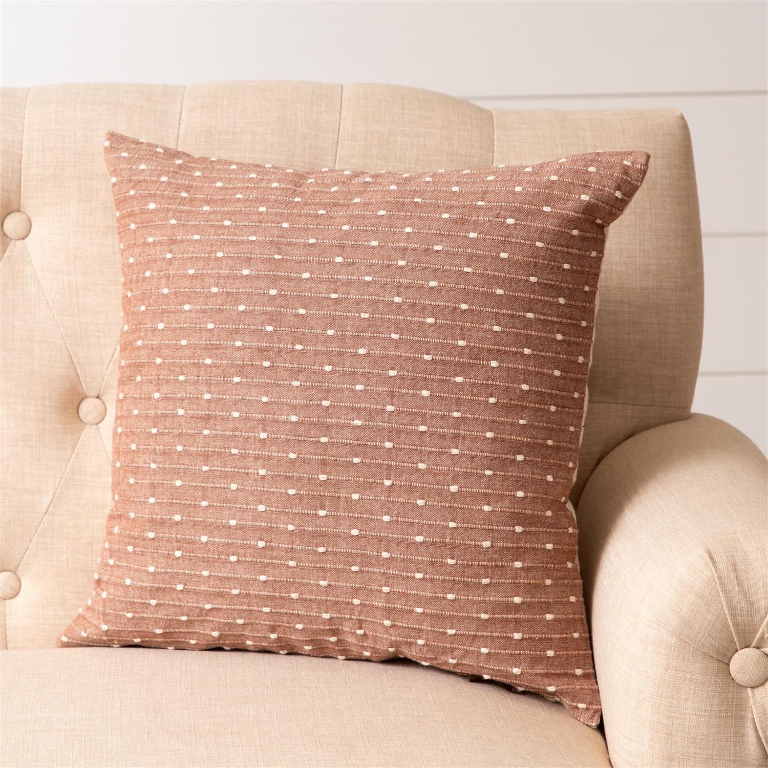 Mauve Kantha Stitch Throw Pillow