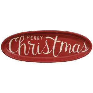 Merry Christmas Oval Tray