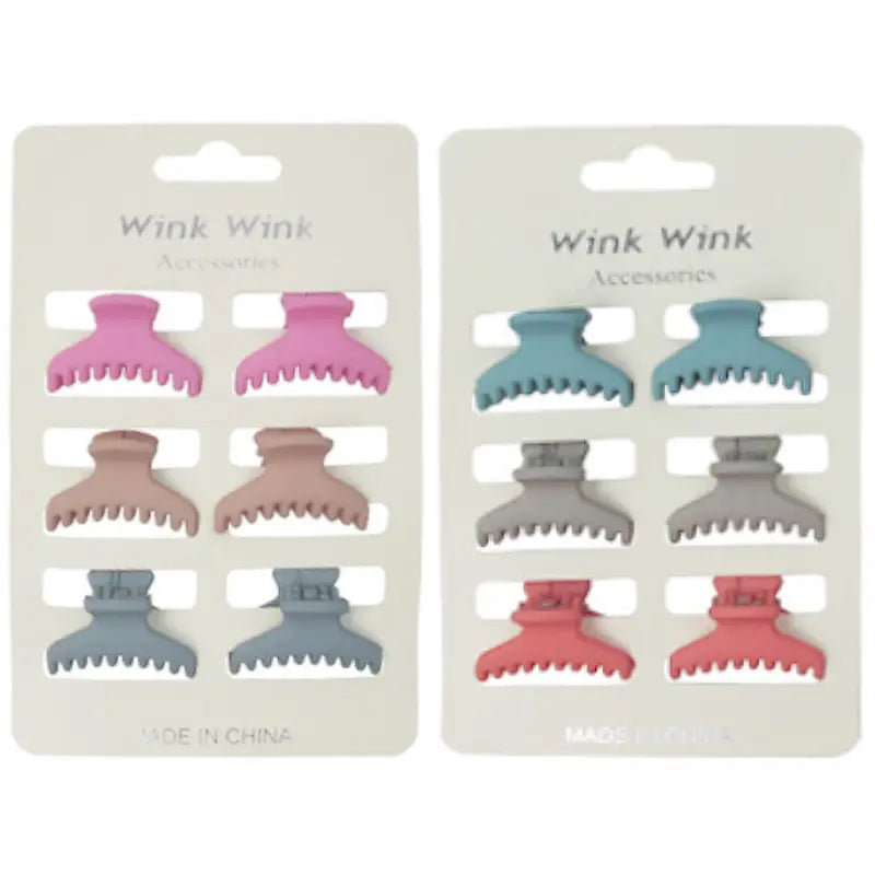 Mini Matte Curve Plastic Clip Hair Claw 6 pieces