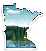 Minnesota Coordinates Vinyl Sticker