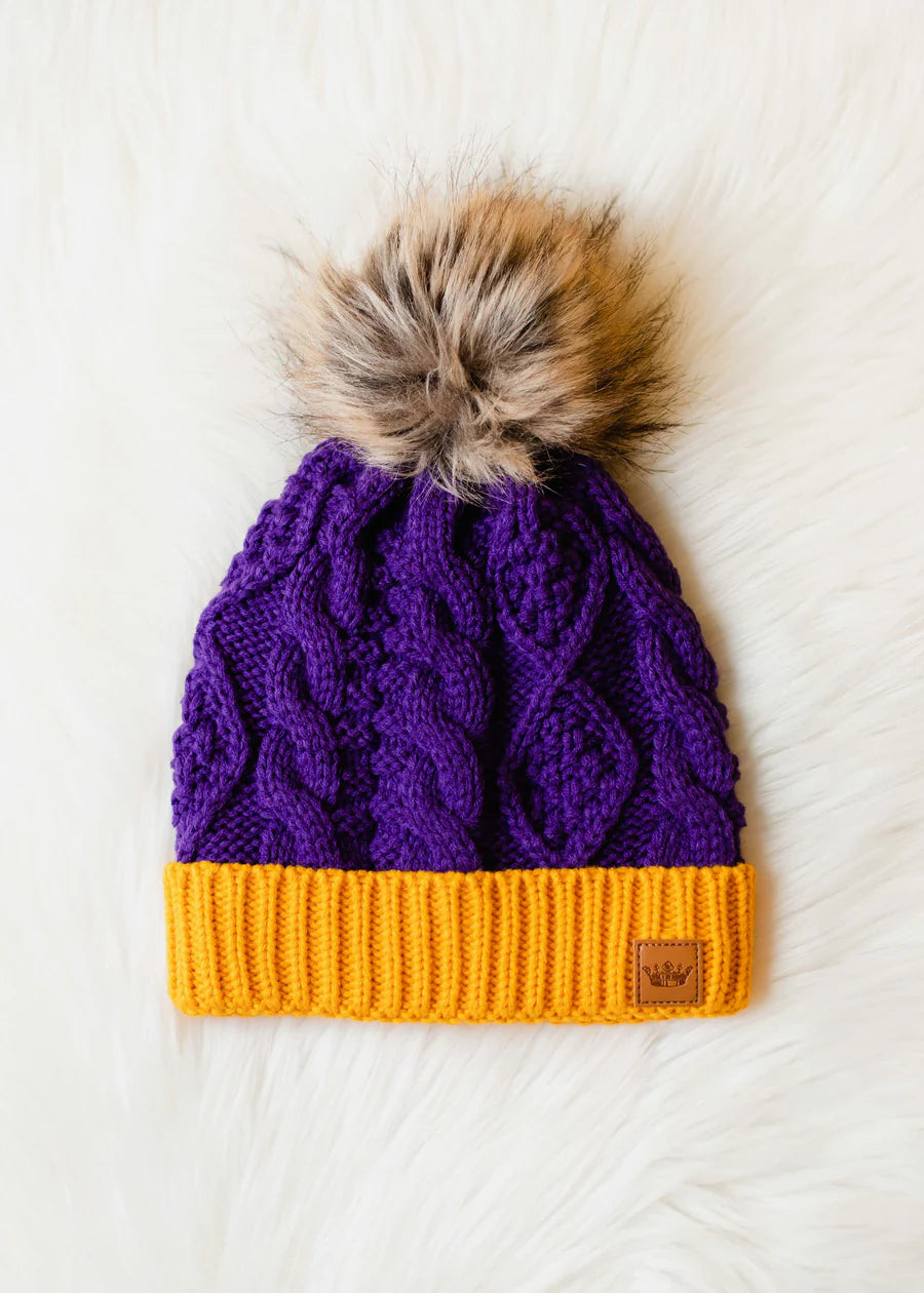 Minnesota Purple & Gold POM Beanie Hat