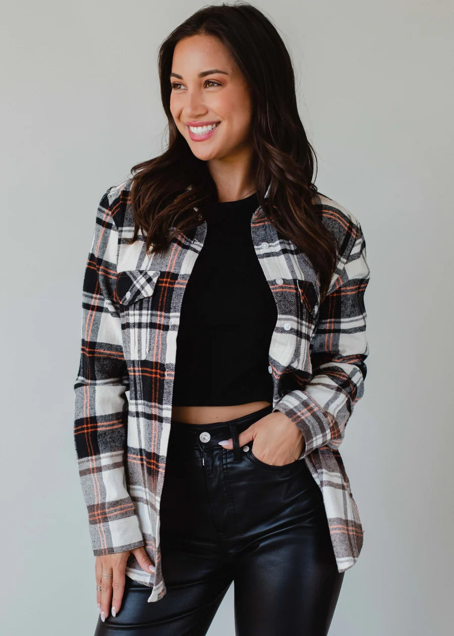 Monterey Orange & Black Flannel