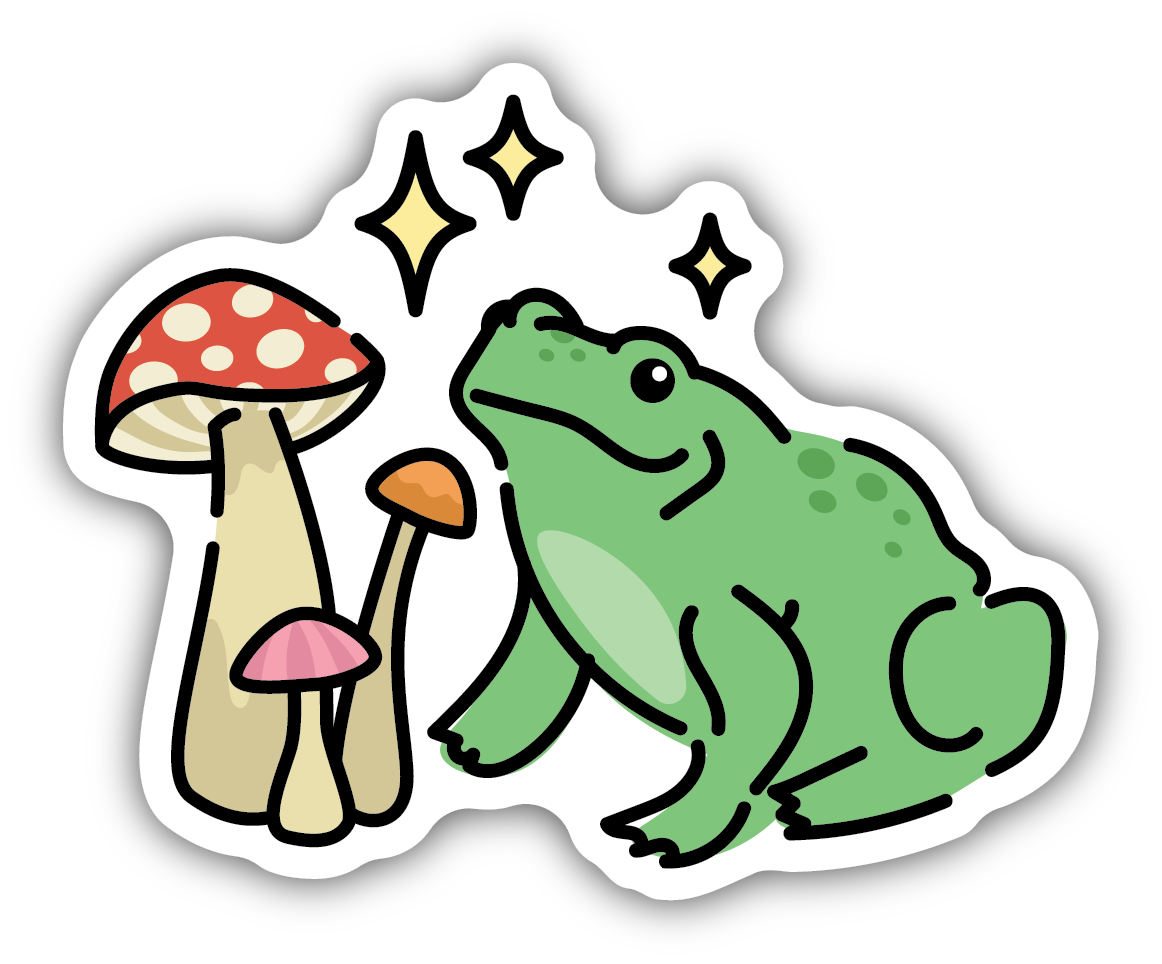 Mushroom Frog Vinyl Sticker