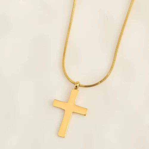 Narelle Waterproof Gold Dainty Cross Charm Necklace