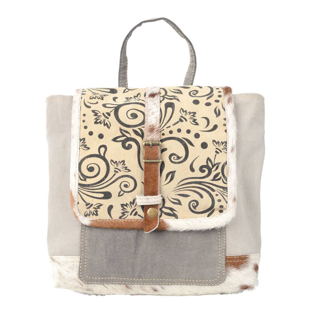 Paisley Cowhide Trim Backpack