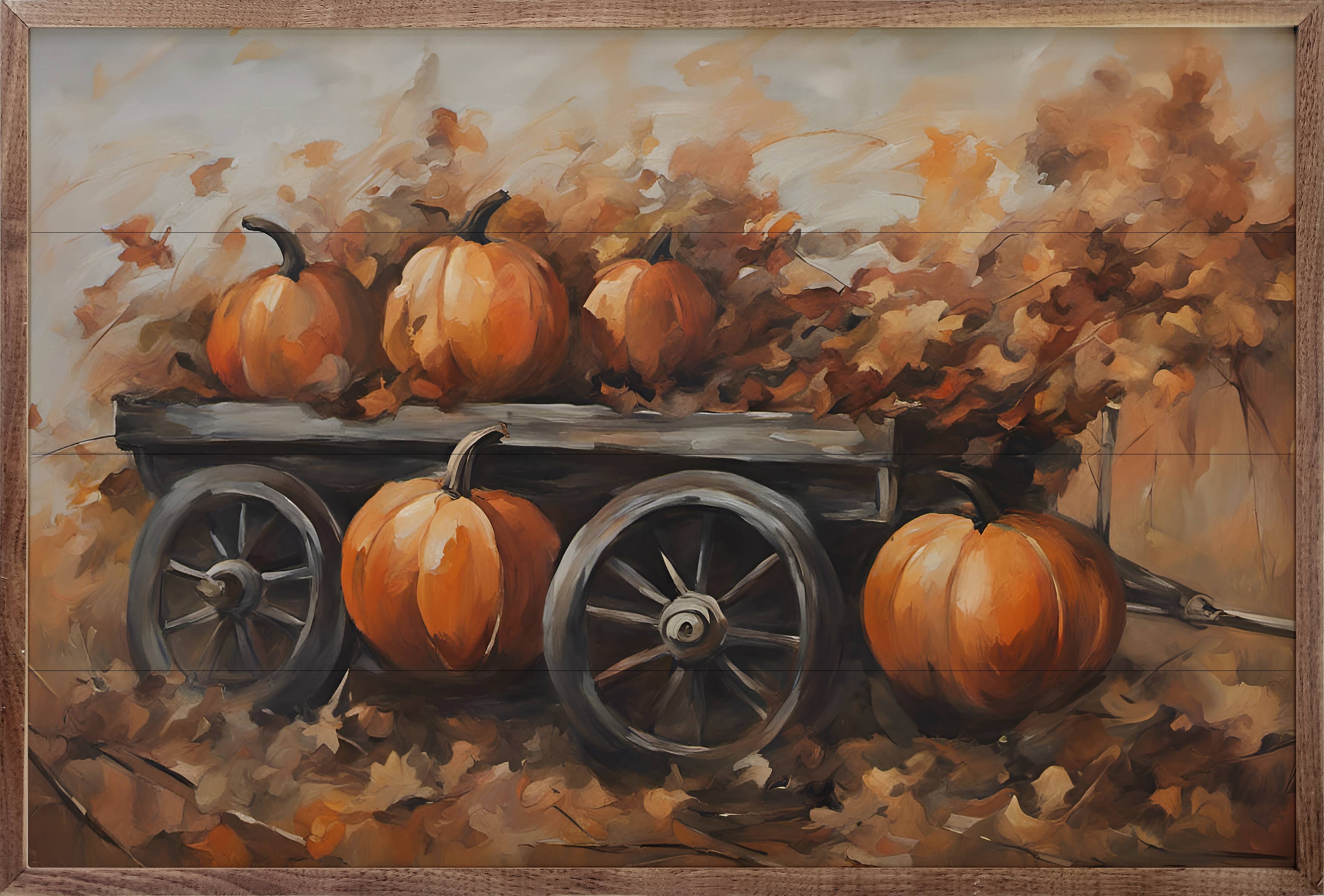 Pumpkins On Wagon Print