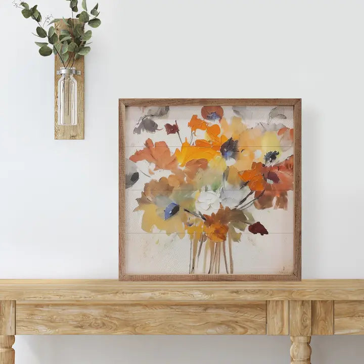 Rustic Bouquet of Flowers Framed