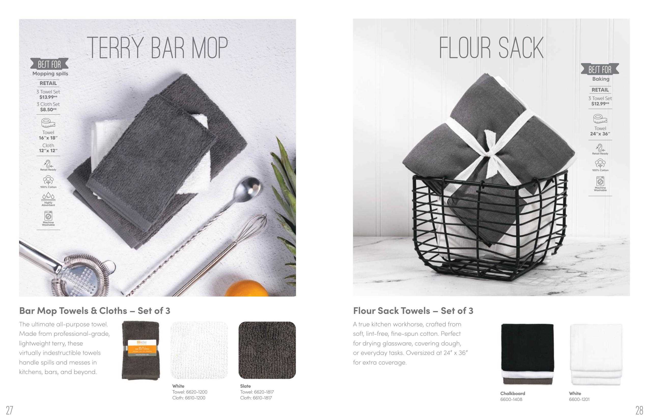Slate Bar Mop Towels Set of 3