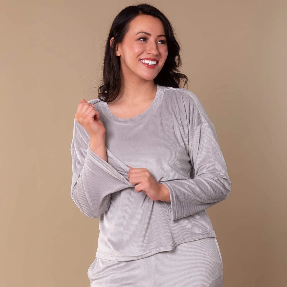 Soft Grey Luxe Lounge Top