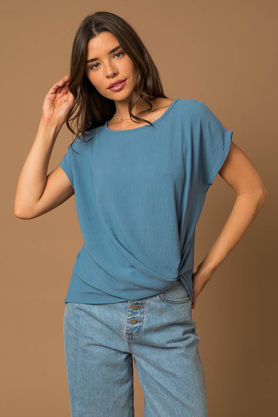 Solid Side Knot Tee