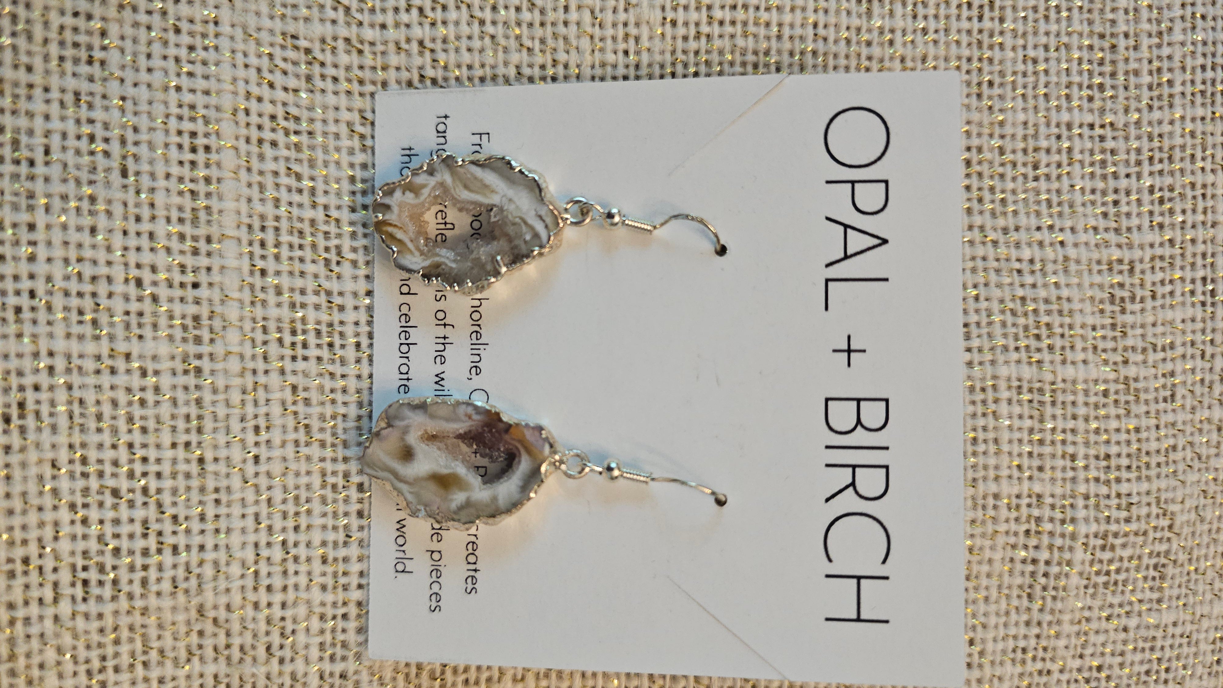 Sterling Silver Agate Geode Earrings