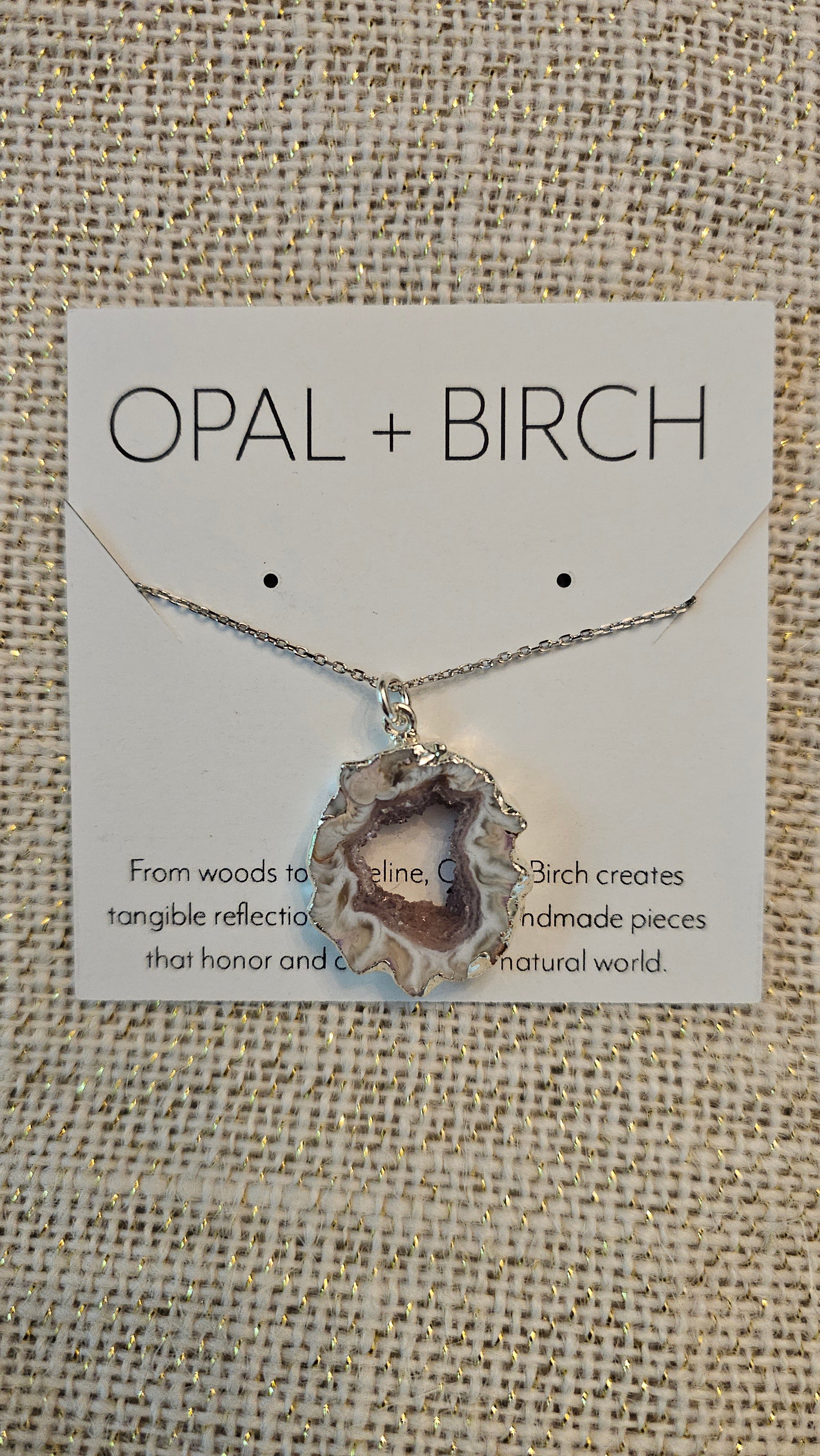 Sterling Silver Agate Geode Necklace