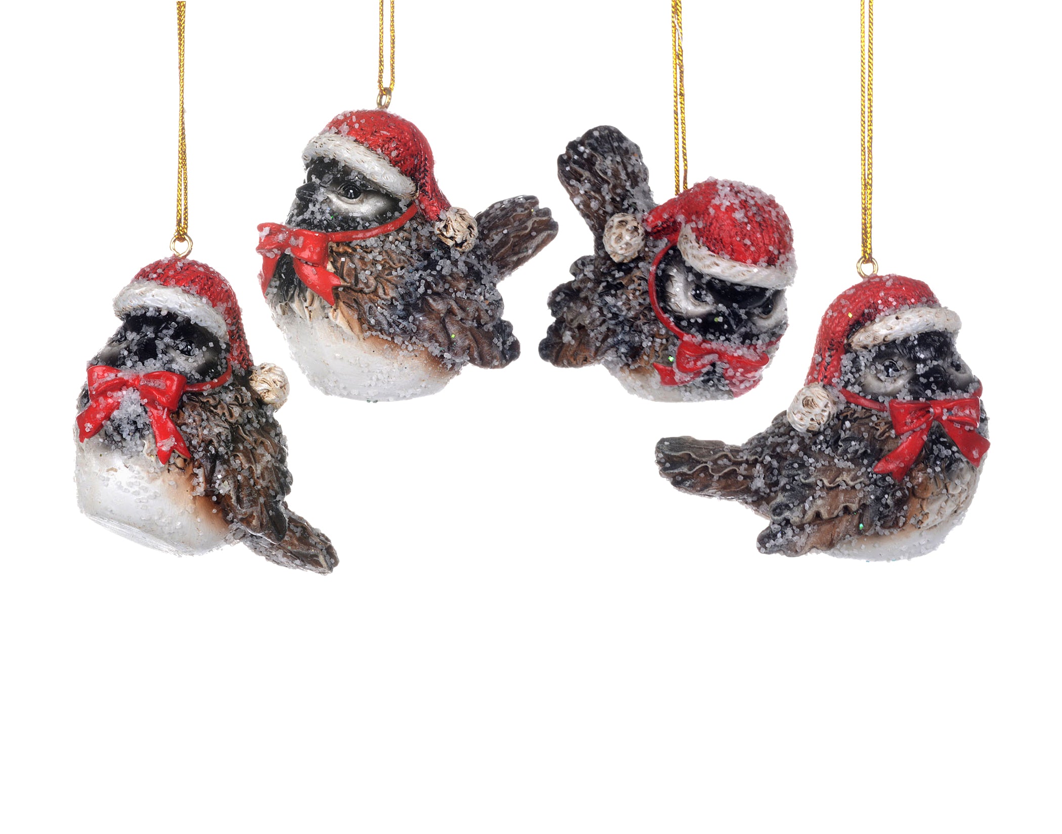 Chickadee Ornament with Santa Hat