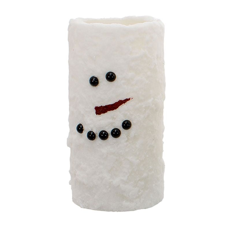 Tall White Snowman LED Pillar - TS