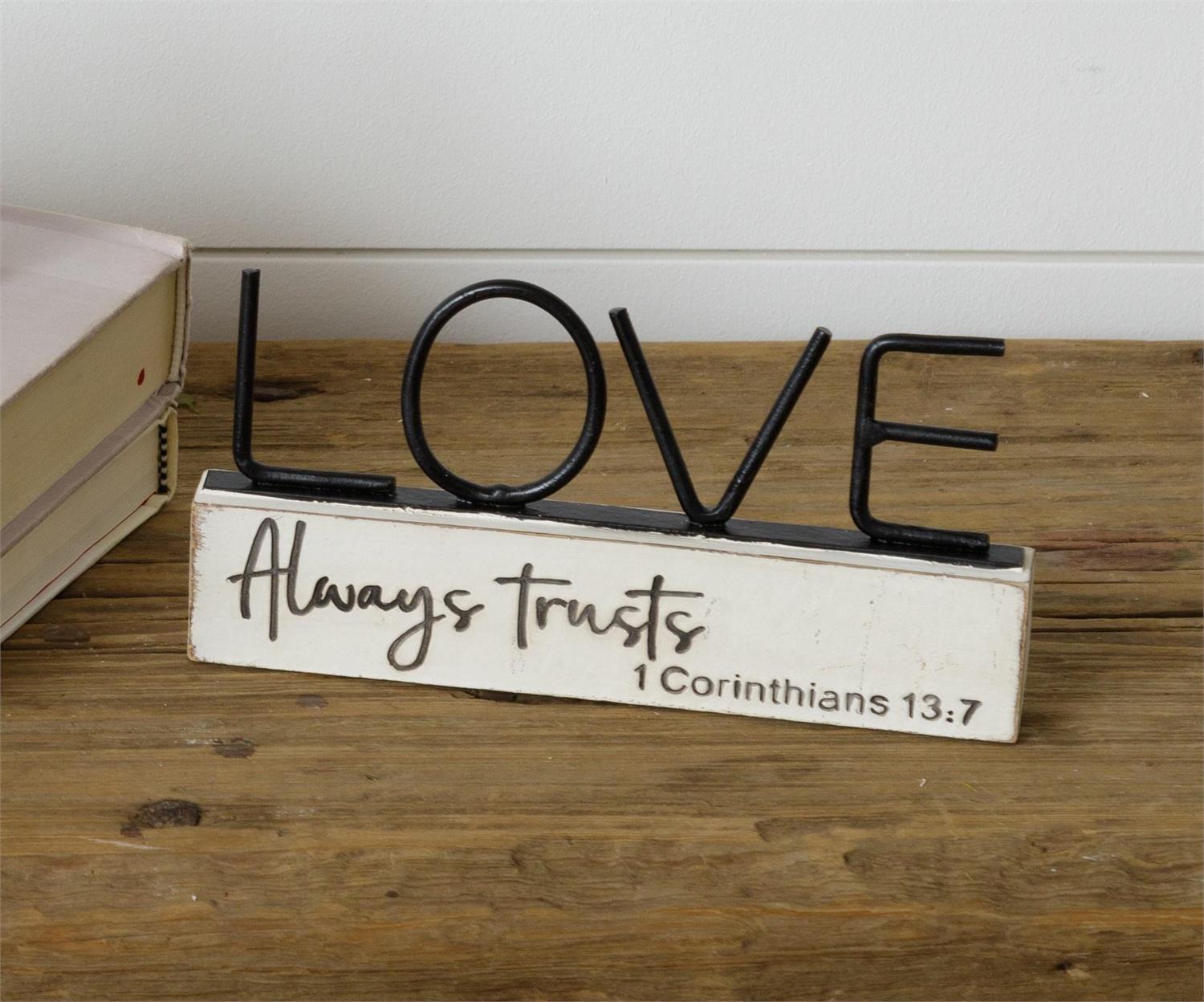 Table Sign Love Always Trusts