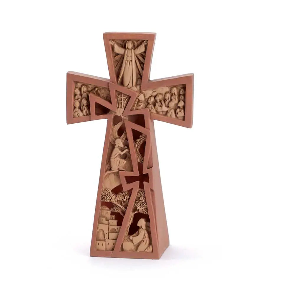 Tabletop Resin Pierced Cross Figurine