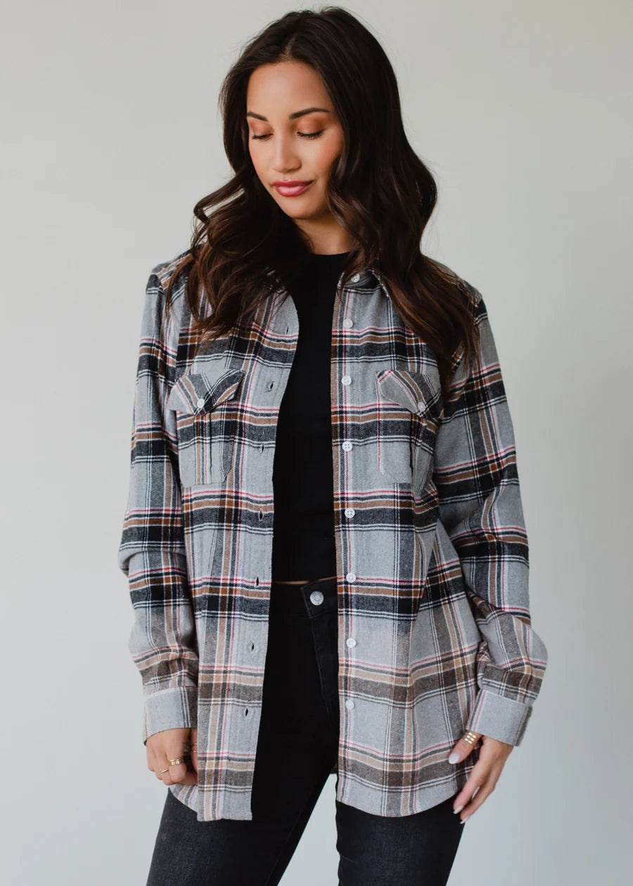 Talk About It Red, Brown & Grey Flannel