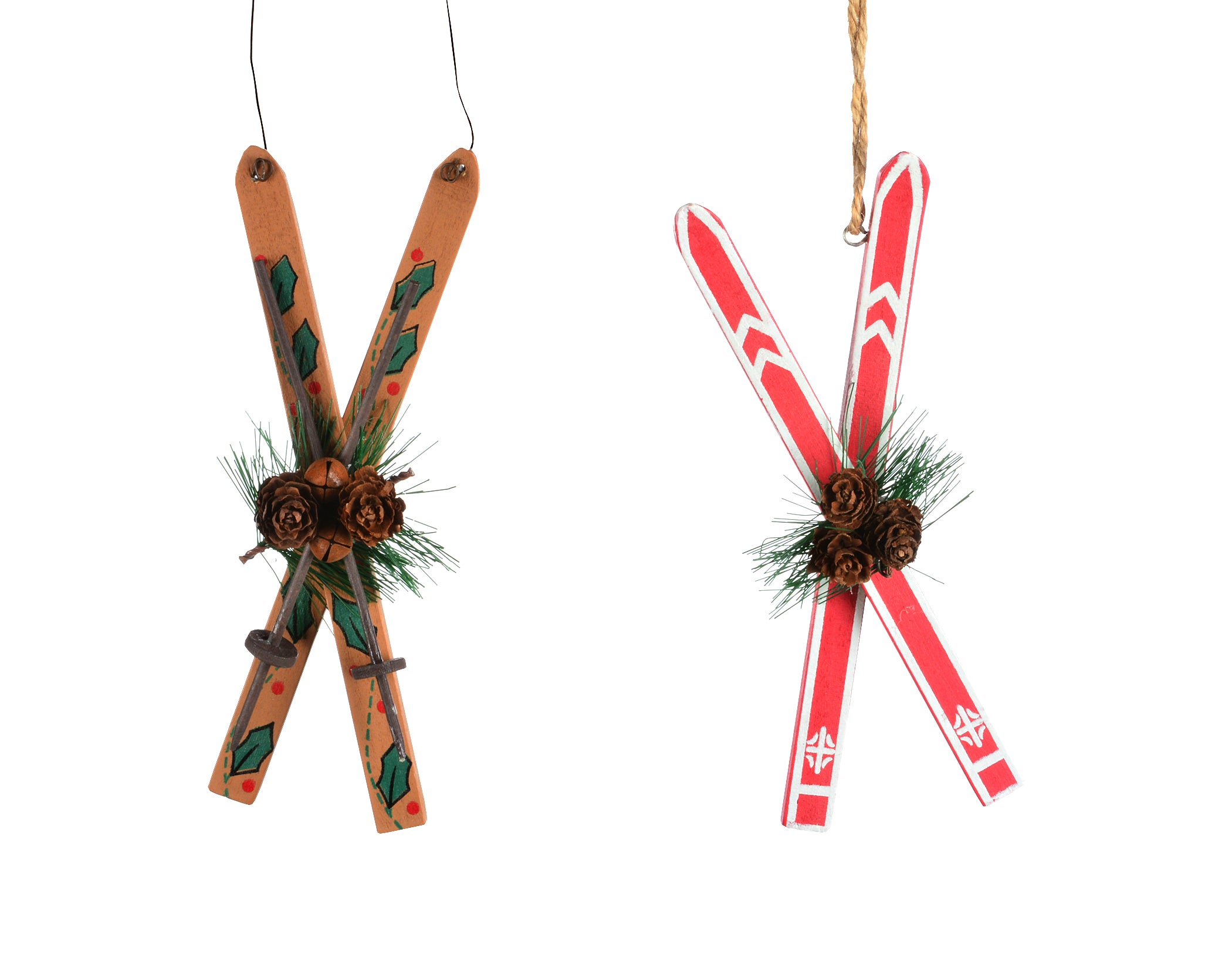 Wooden Ski Ornament