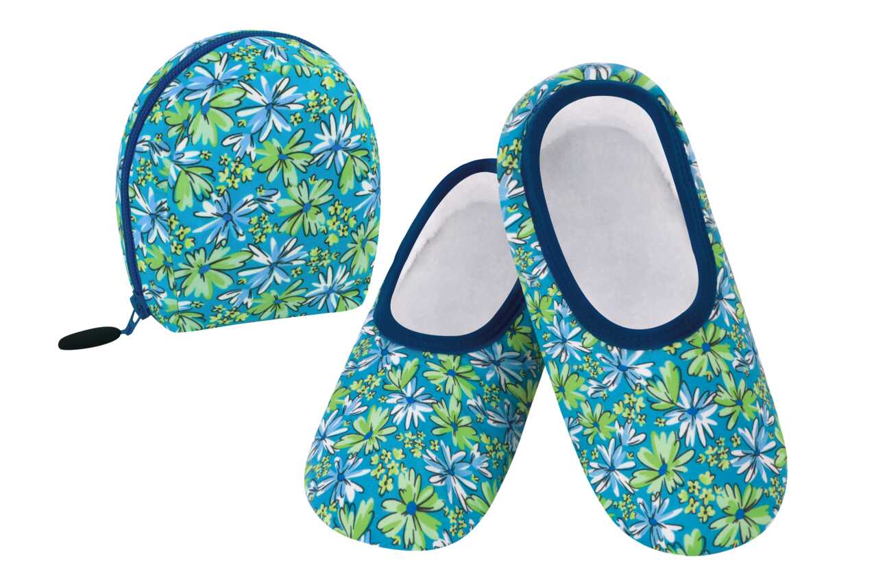 Sketch Daisy Snoozies Skinnies Travel Slipper
