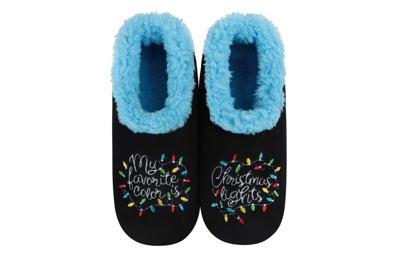 Snoozies My Favorite Color is Christmas Lights Women's Slippers