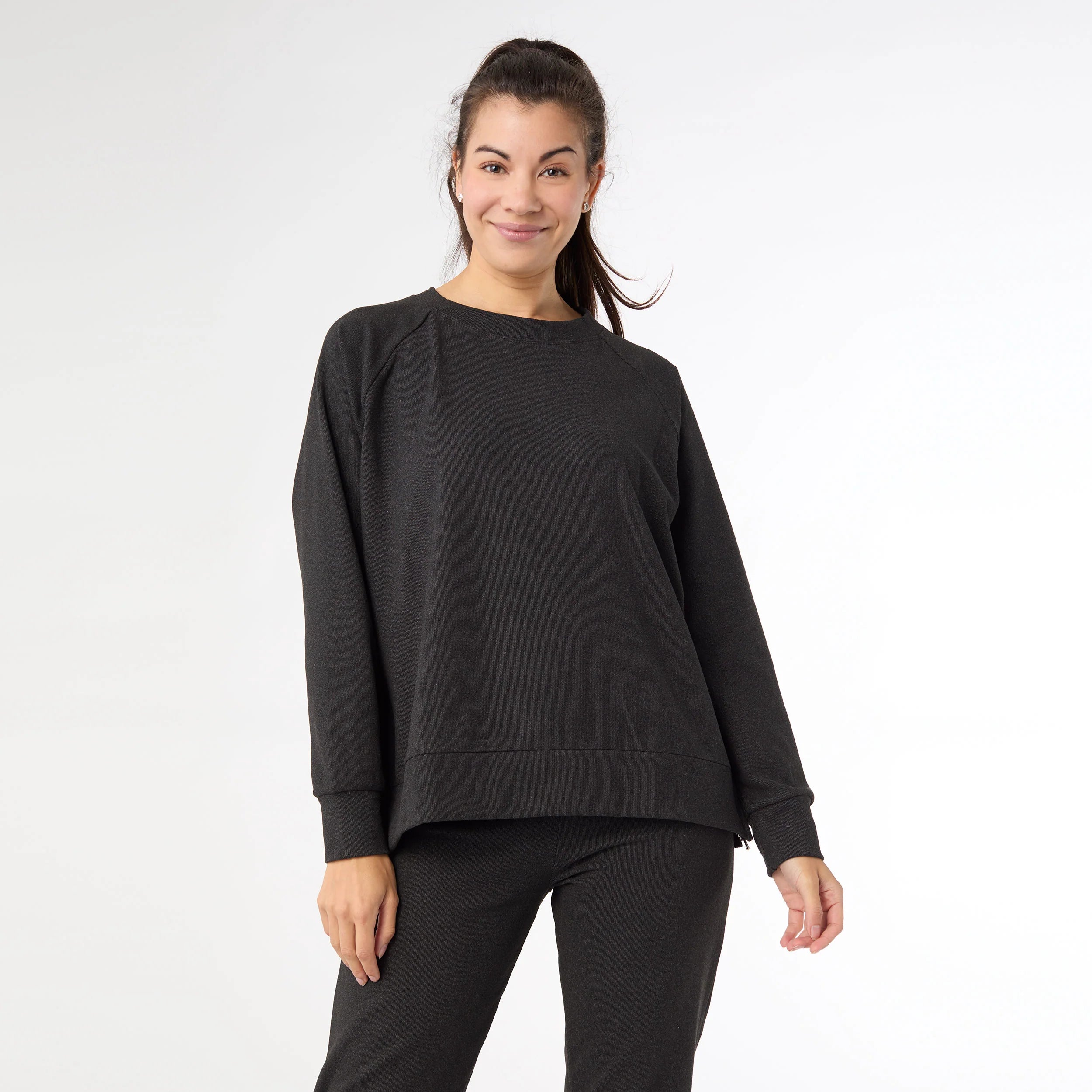 Weekend Brushed Side Zip Raglan Sweatshirt