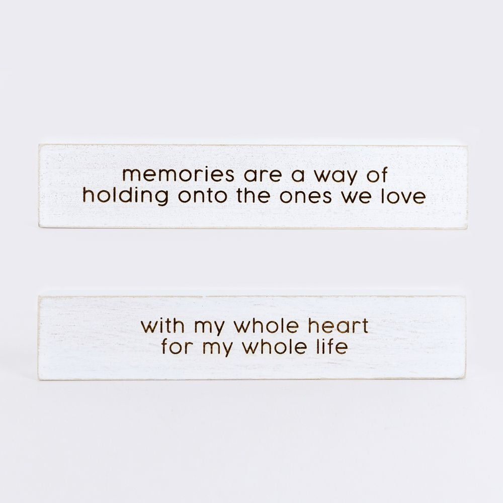 Whole Heart/Memories Reversible Wood Block