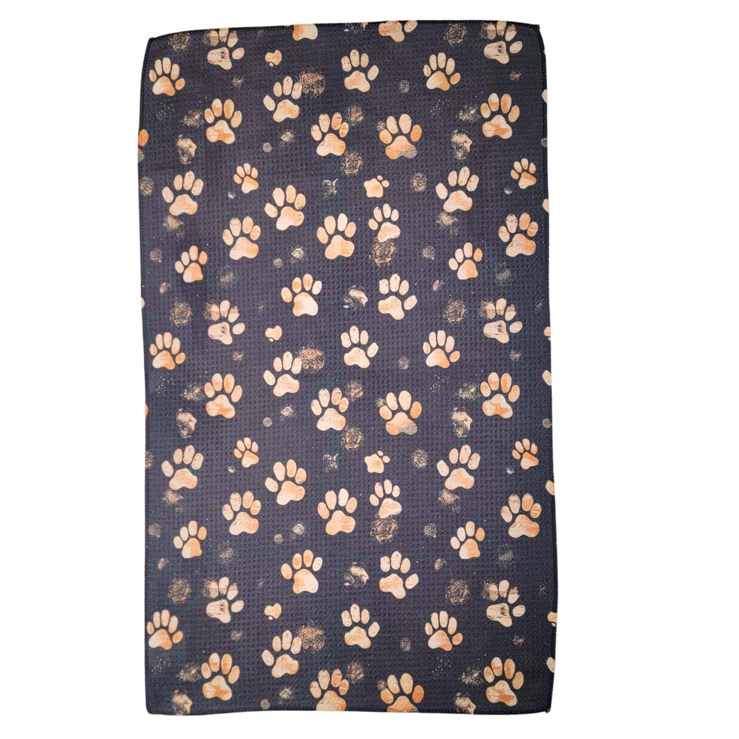 Dog Paw Prints Summer Waffle Kitchen Tea Towels