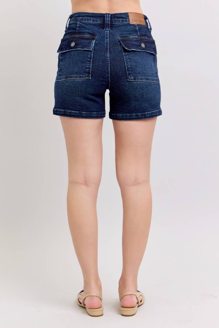 Becky Back Flap High Waisted Judy Blue Shorts